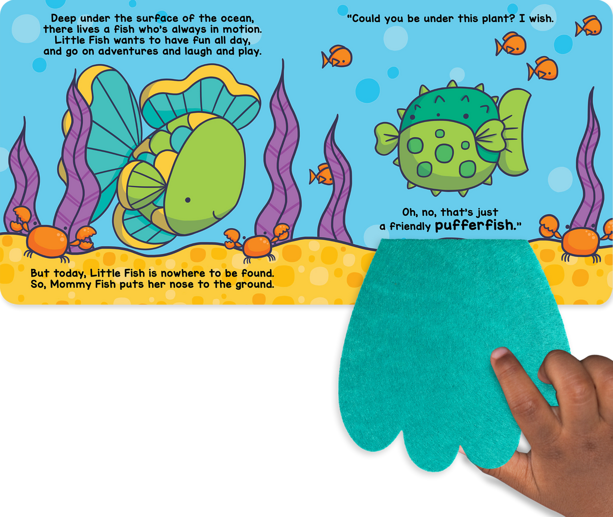Little Hippo Books - Peek and Seek - In the Ocean - With Lift-the-Flap Felt Pieces - Ages 0–6