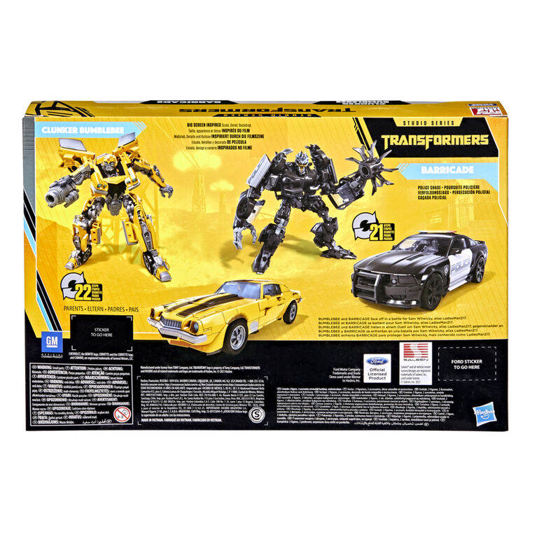 Transformers Buzzworthy Bumblebee Studio Series Deluxe - 27BB Clunker Bumblebee vs. 28BB Barricade - Exclusive