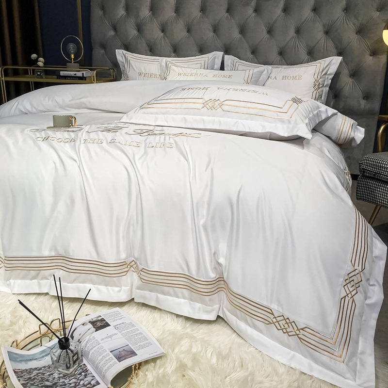 Tencel Embroidered Washed Cotton Bedding Set