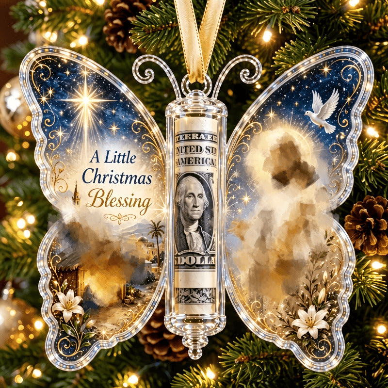 Christmas Butterfly Cash Gift Ornament
