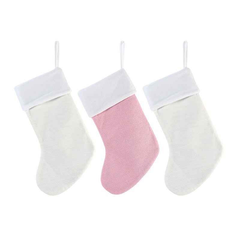 Christmas Fox Wool Stockings – Cute Plush Holiday Gift Stockings, 3 Colors