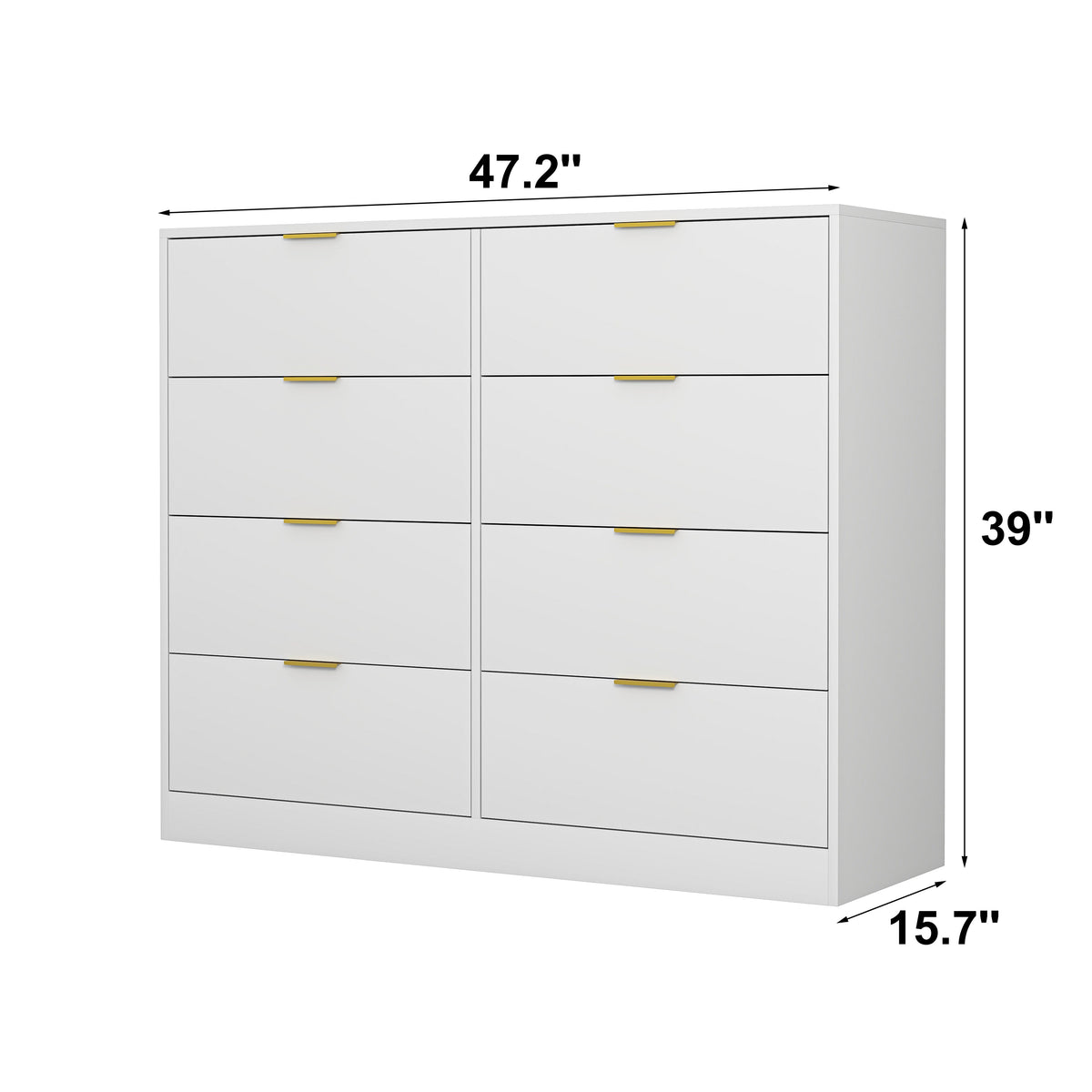 8 Drawer Dresser for Bedroom, Wood Modern Drawer Chest, White (United States Delivery Only)