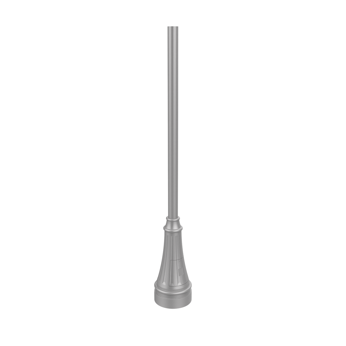 Poteau d'aluminium rond de 3'' à base soudée avec porte d'accès et boulons d'ancrage
