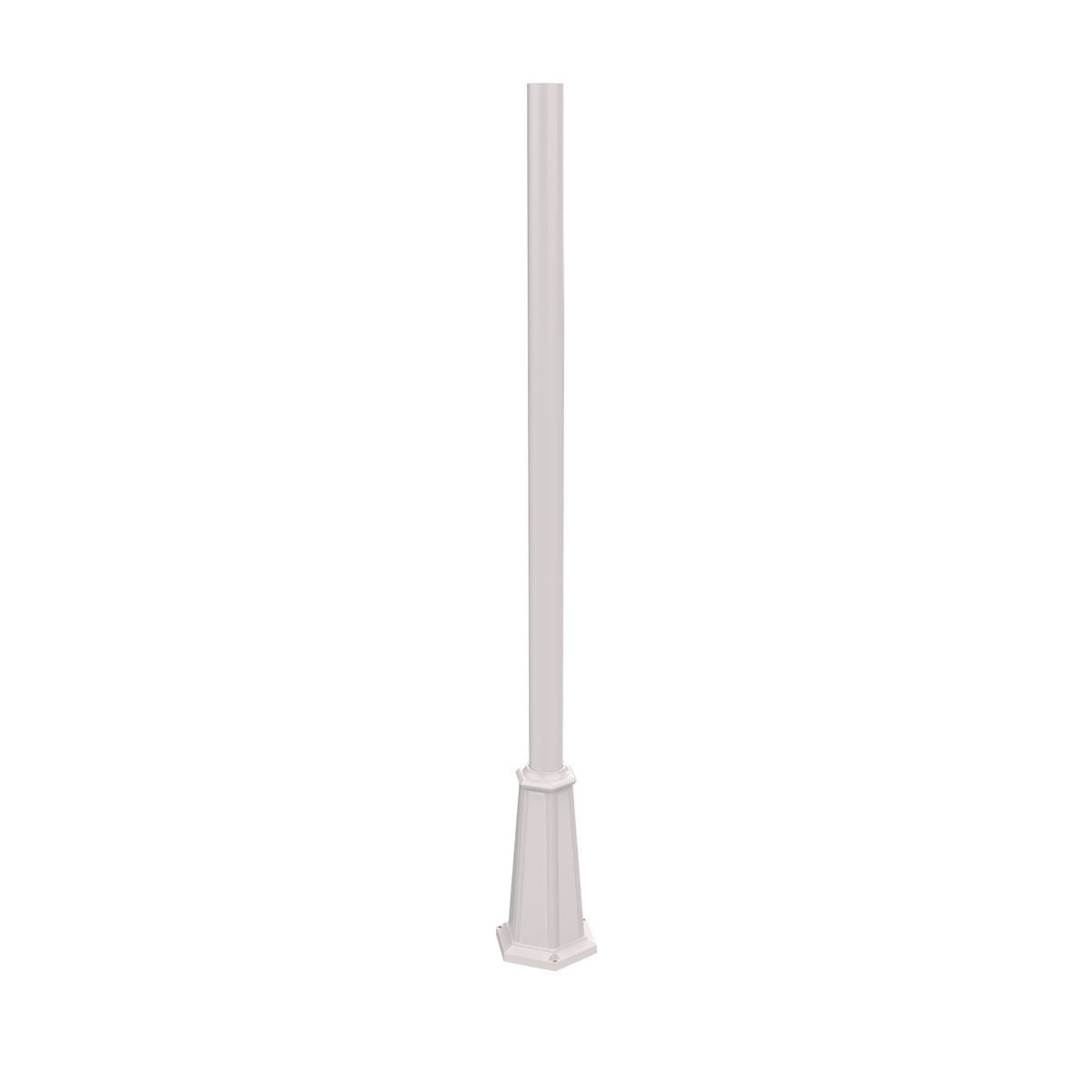 Poteau d'aluminium rond de 3'' base évasée avec boulons d'ancrage