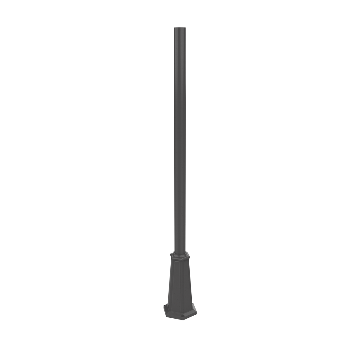Poteau d'aluminium rond de 3'' base évasée avec boulons d'ancrage
