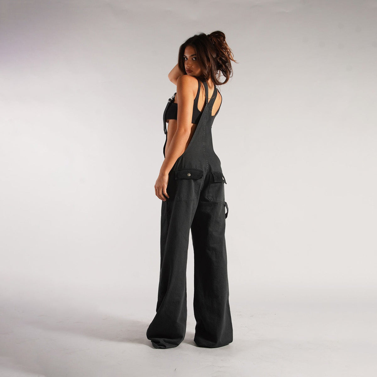 Women's Loose Fit Denim Jumpsuit – Y2K Wide Leg Suspender Overalls