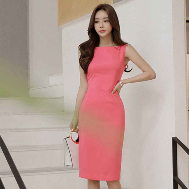 Women's Summer Office Dress | Sleeveless Knee-Length Sheath Dress