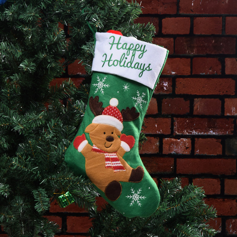 Christmas Stocking Pendant – Elk & Santa Hanging Decoration