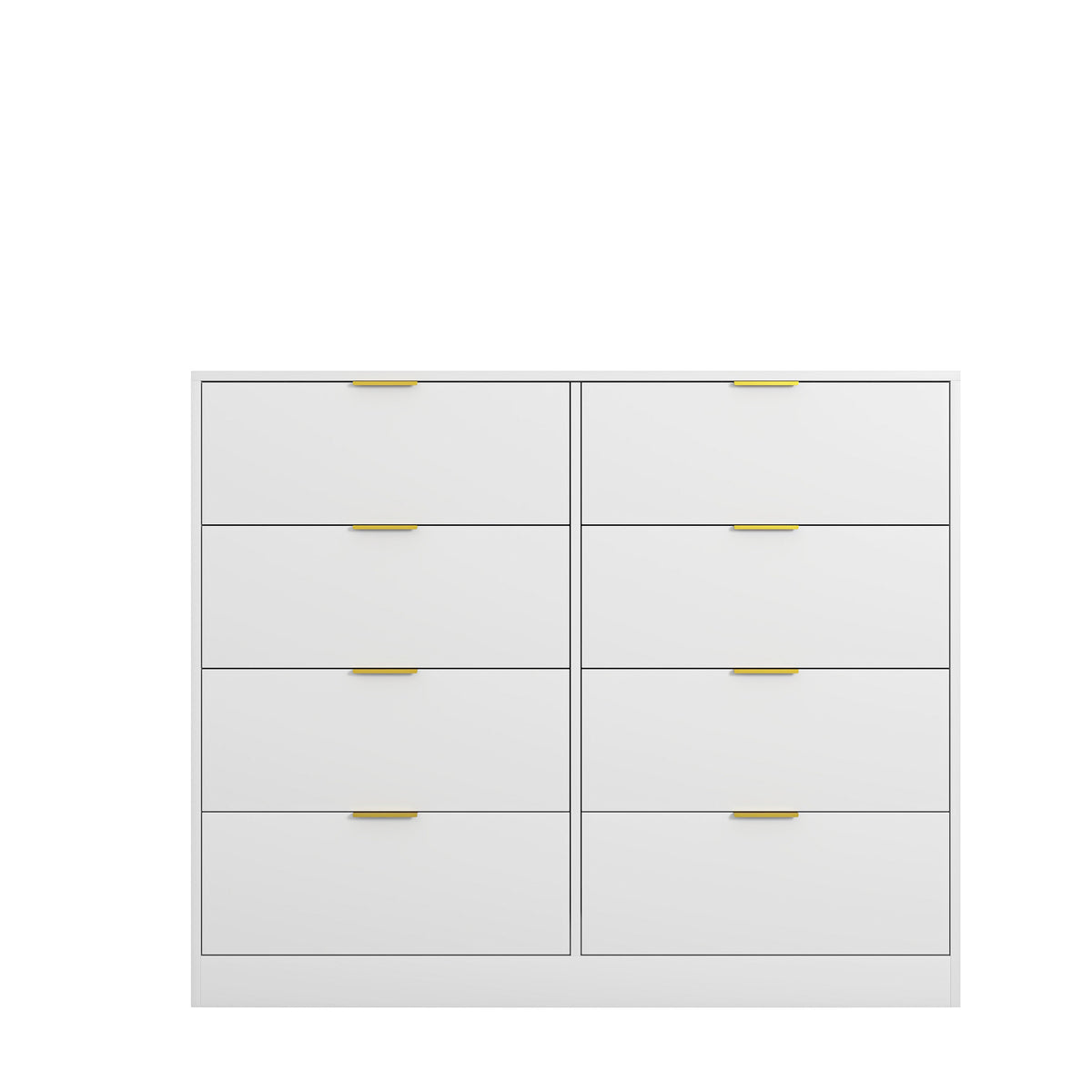 8 Drawer Dresser for Bedroom, Wood Modern Drawer Chest, White (United States Delivery Only)