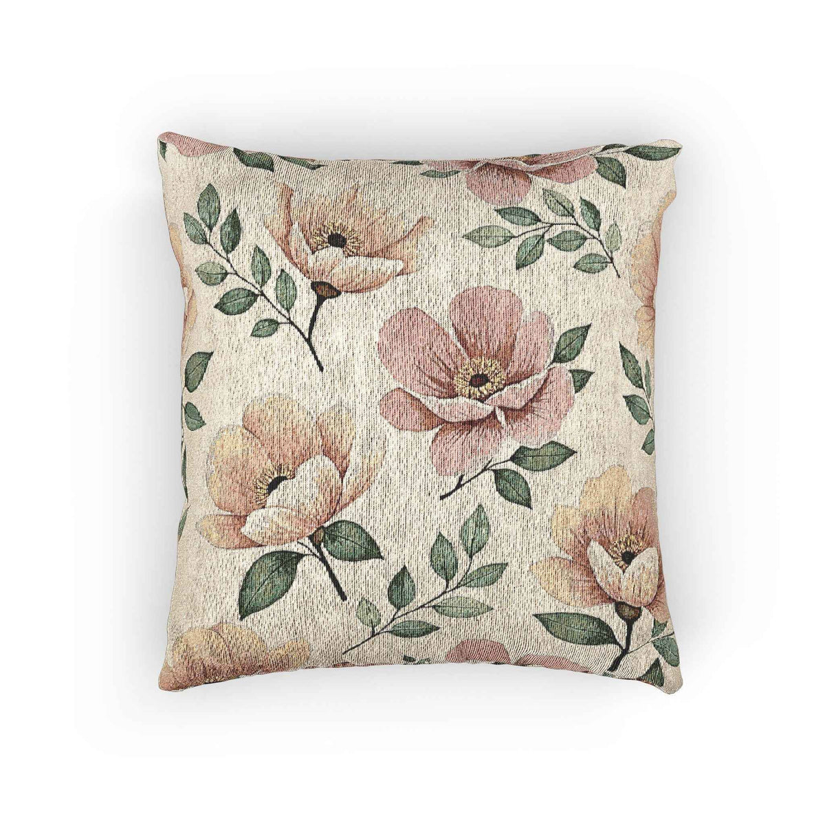 Elegant Watercolor Woven Pillow - Luxury Floral Living Room Accent