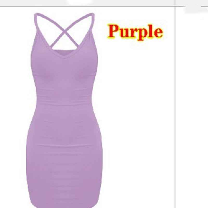 Pure Color Simple Hanging Neck Tight-Fit Dress – Women's Sleeveless Bodycon Slip Dress