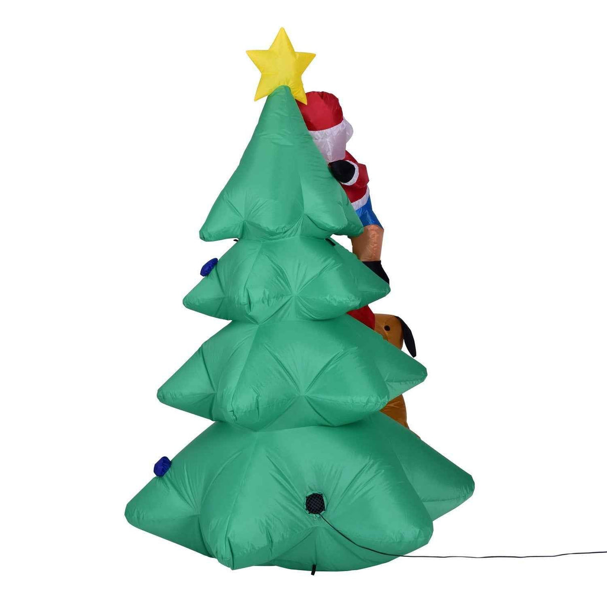 Inflatable Santa Climbing Christmas Tree Outdoor Yard Decoration – 1.8m Blow-Up Holiday Decor with Dog