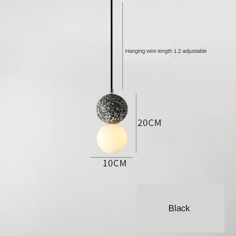 Terrazzo Glass Pendant Light - Modern Nordic Cement Chandelier for Restaurant Bar