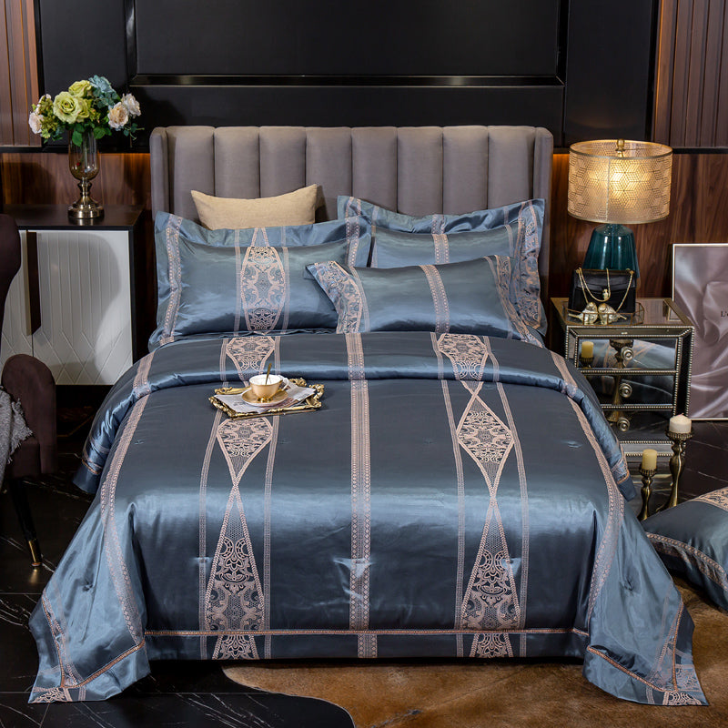 European Jacquard Satin Embroidered Bedding Set