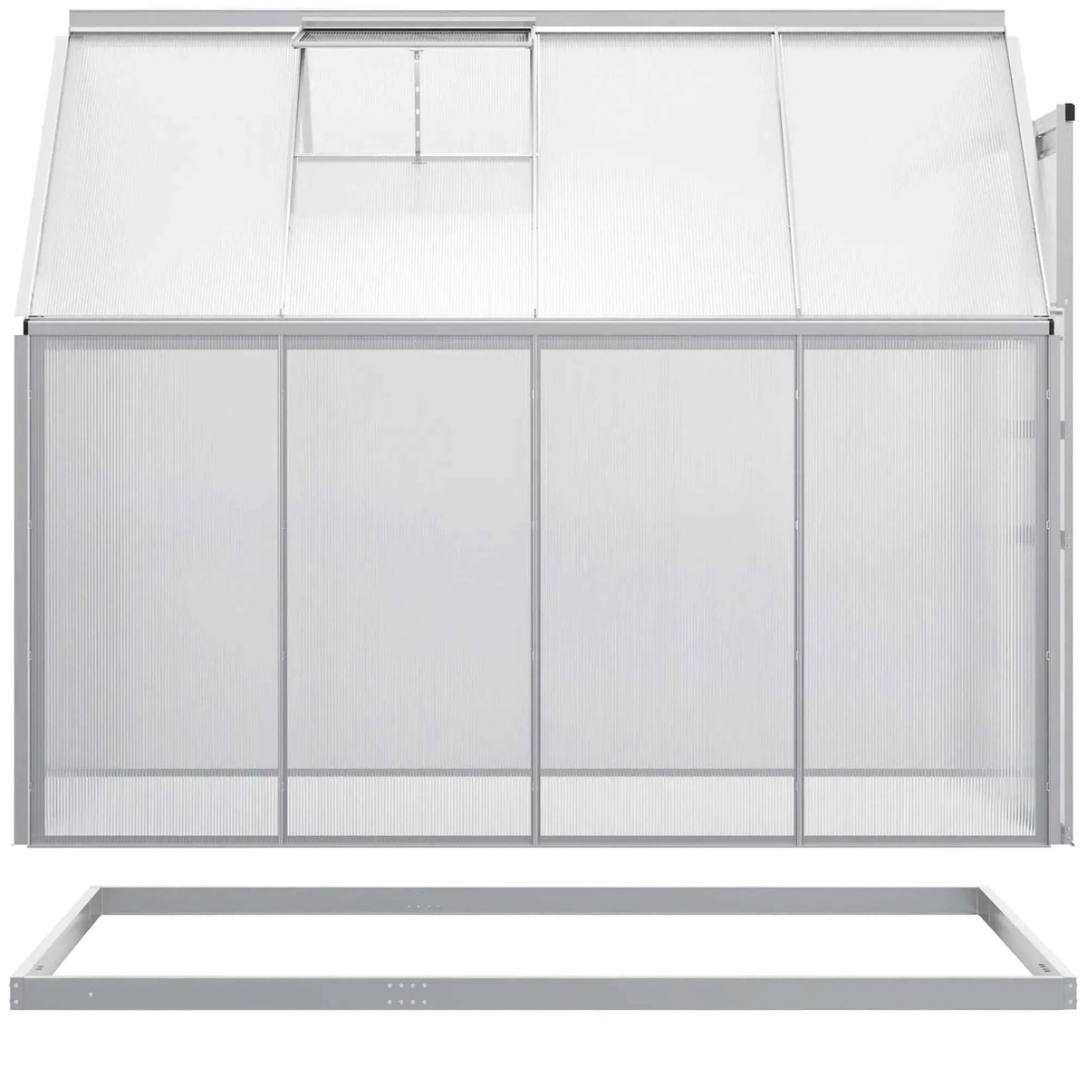 6' × 8' × 6.5' Walk-In Polycarbonate Greenhouse – Sliding Door, Base & Adjustable Roof Vent ( United States & Canada Delivery Only)