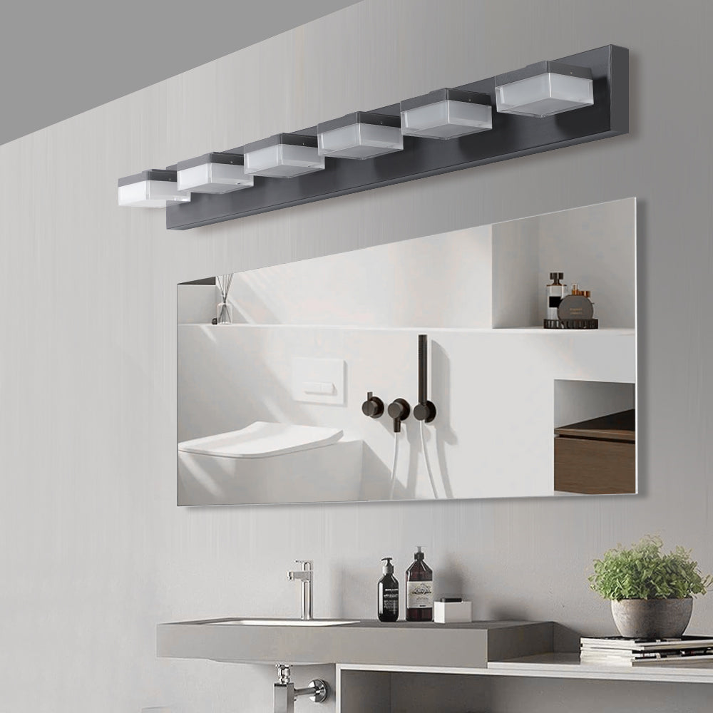 6-Light Black LED Vanity Mirror Light (United States Delivery Only)