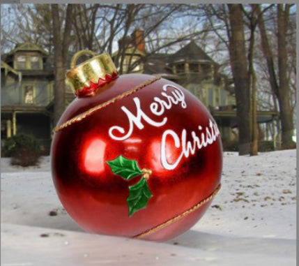 Giant Inflatable 60cm Christmas Ball Ornaments, Outdoor Waterproof PVC Ornament Ball, Holiday Decor, Pack Options