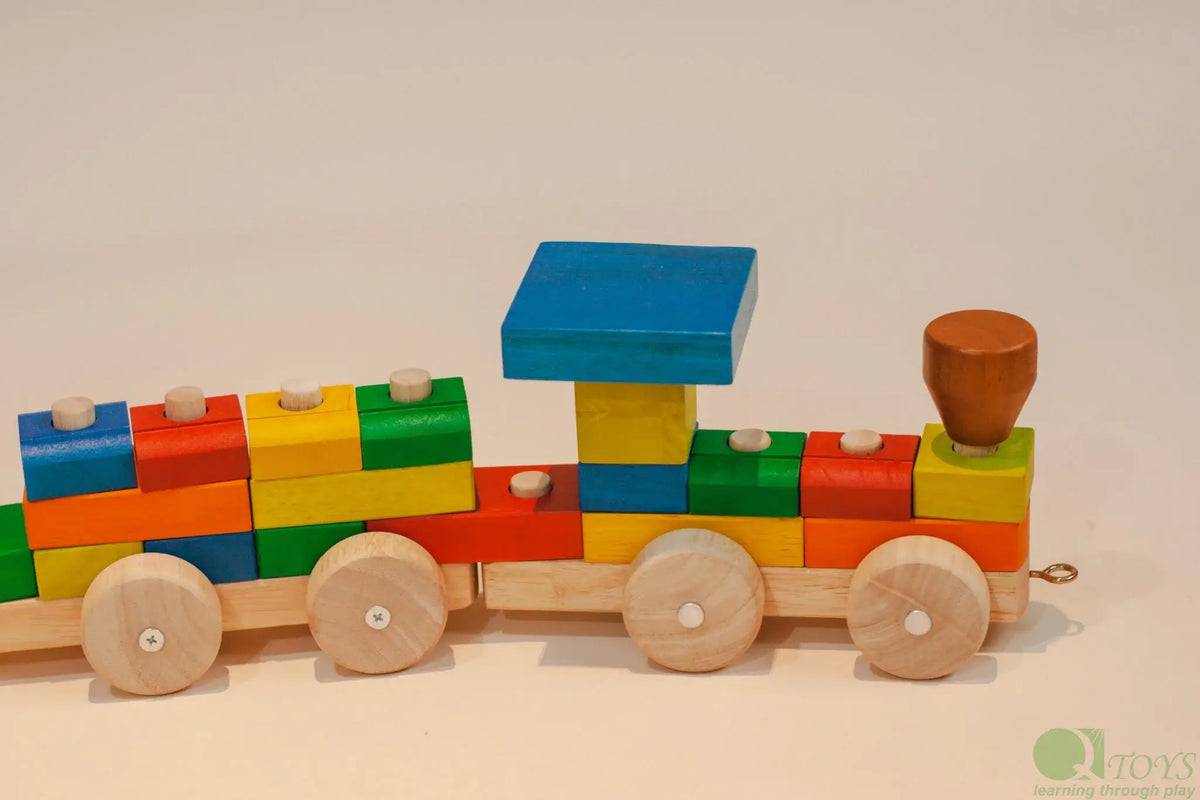 QToysUSA - Stack & Pull Train - Ages 2+