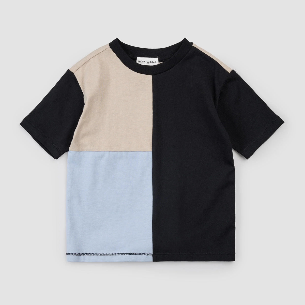 Colour Block T-Shirt | Taupe | Miles The Label