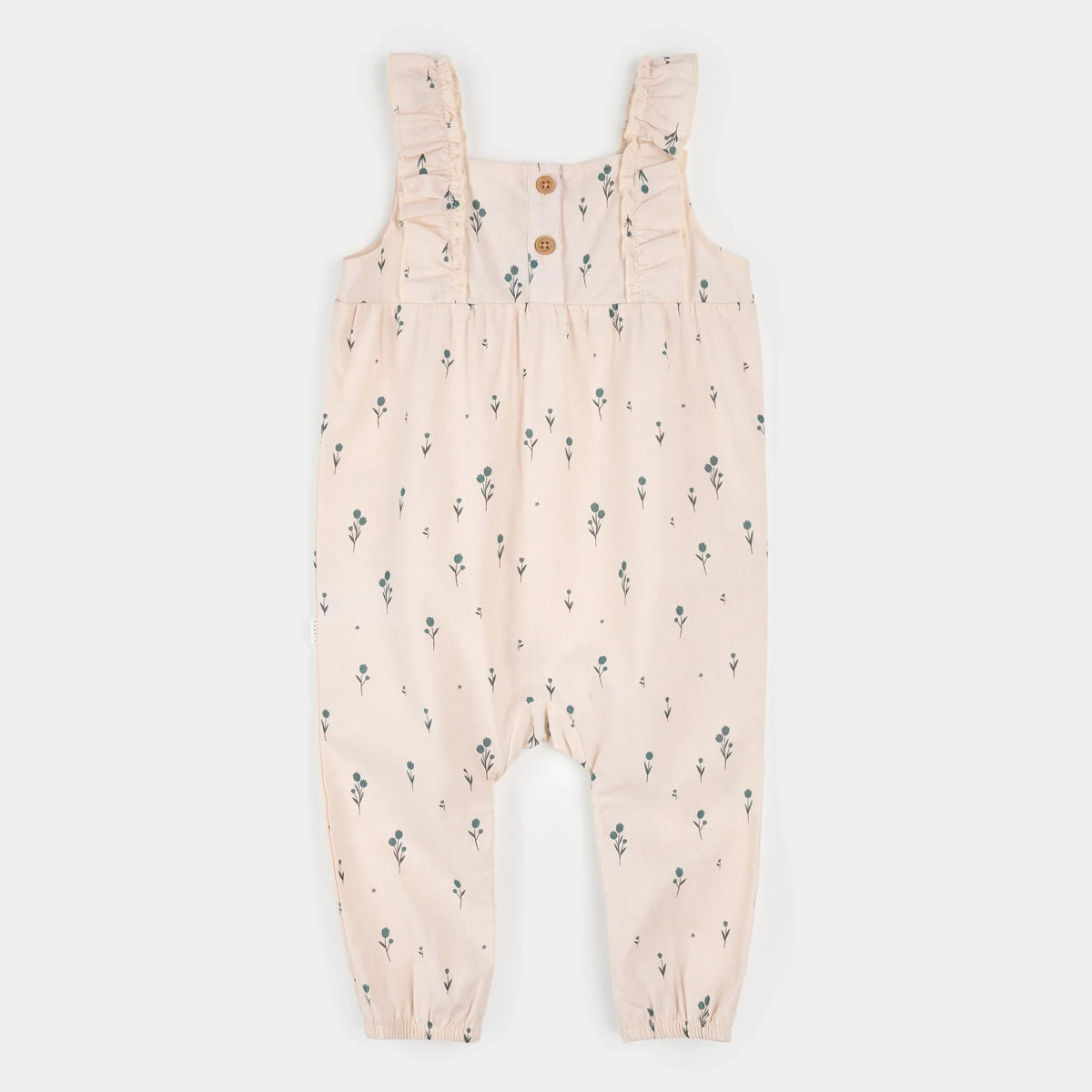Cross Hatch Playsuit | Blue Tulips on Light Pink | Petit Lem