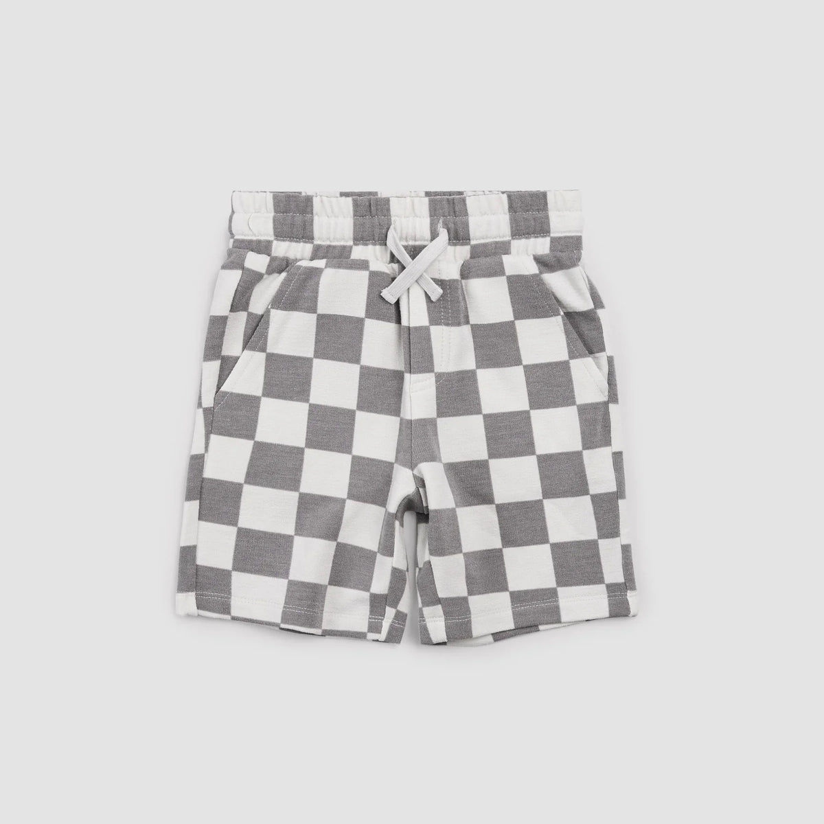 Knit Shorts | Light Grey Check | Miles the Label