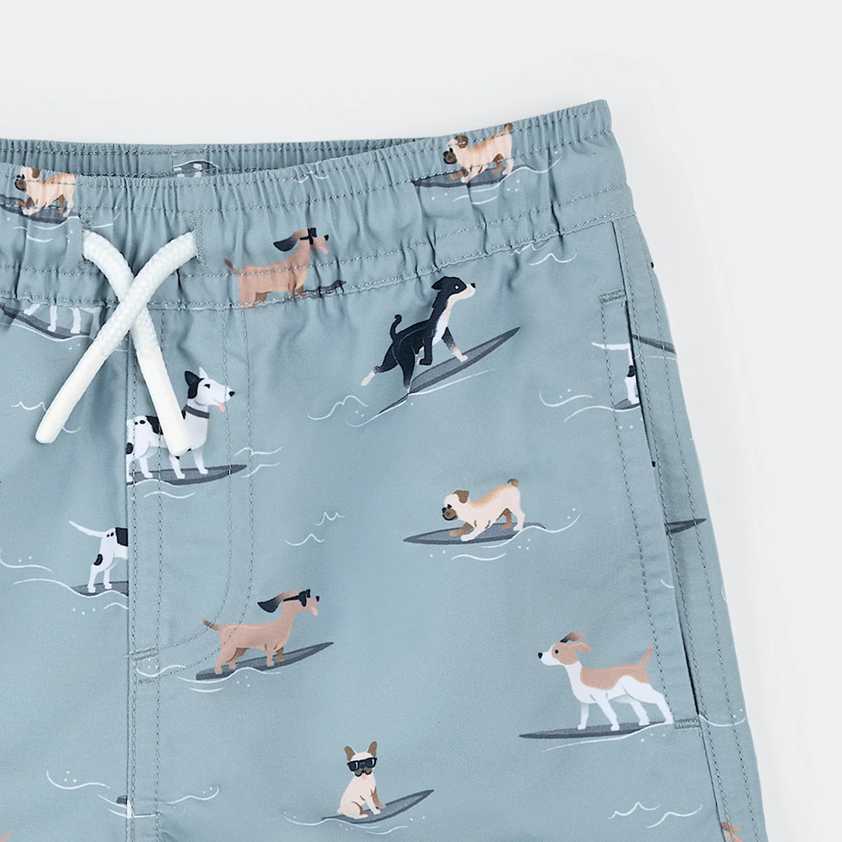 Swim Trunk | Surfing Pups on Blue | Petit Lem