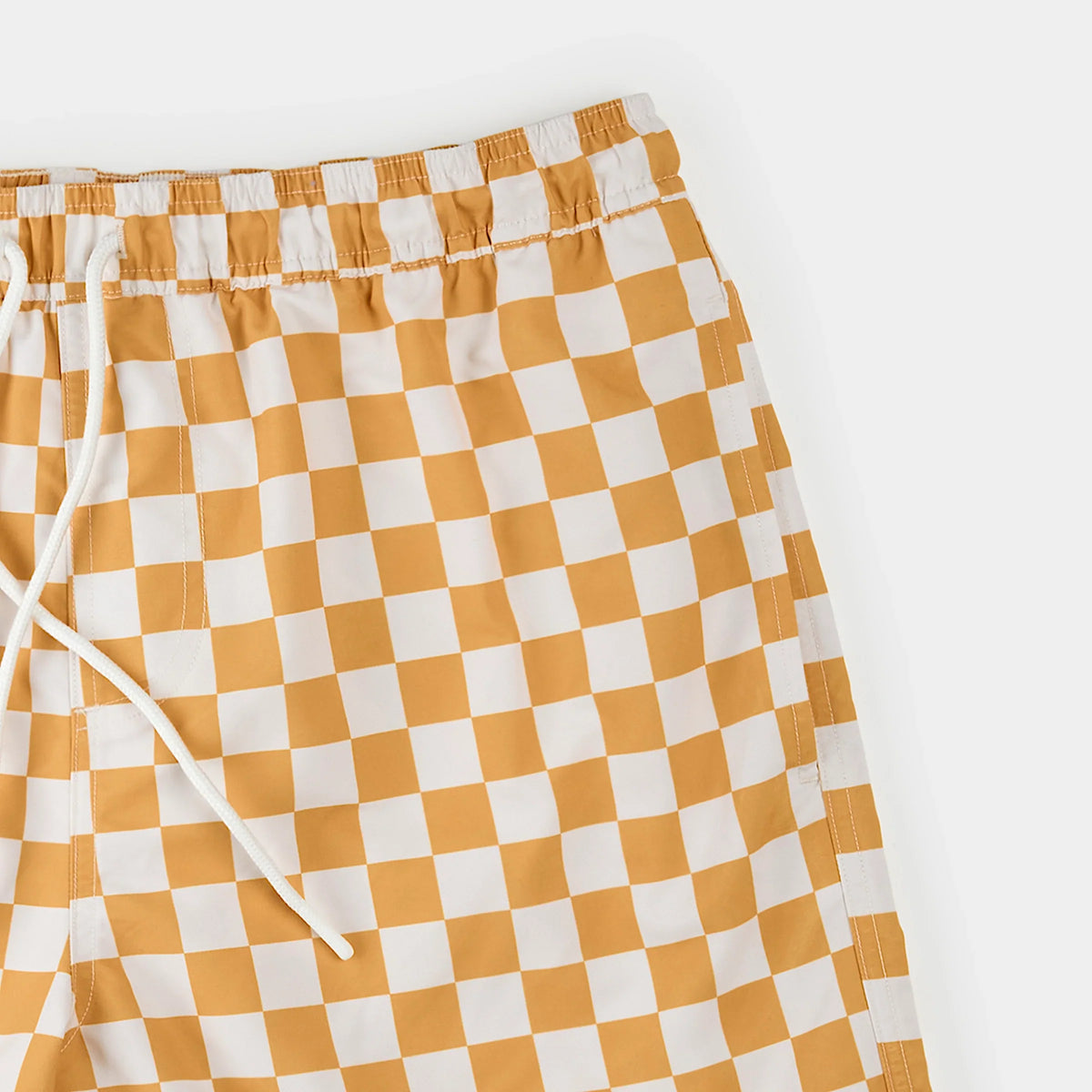 Men's Swim Trunks | Orange Checkerboard | Petit Lem