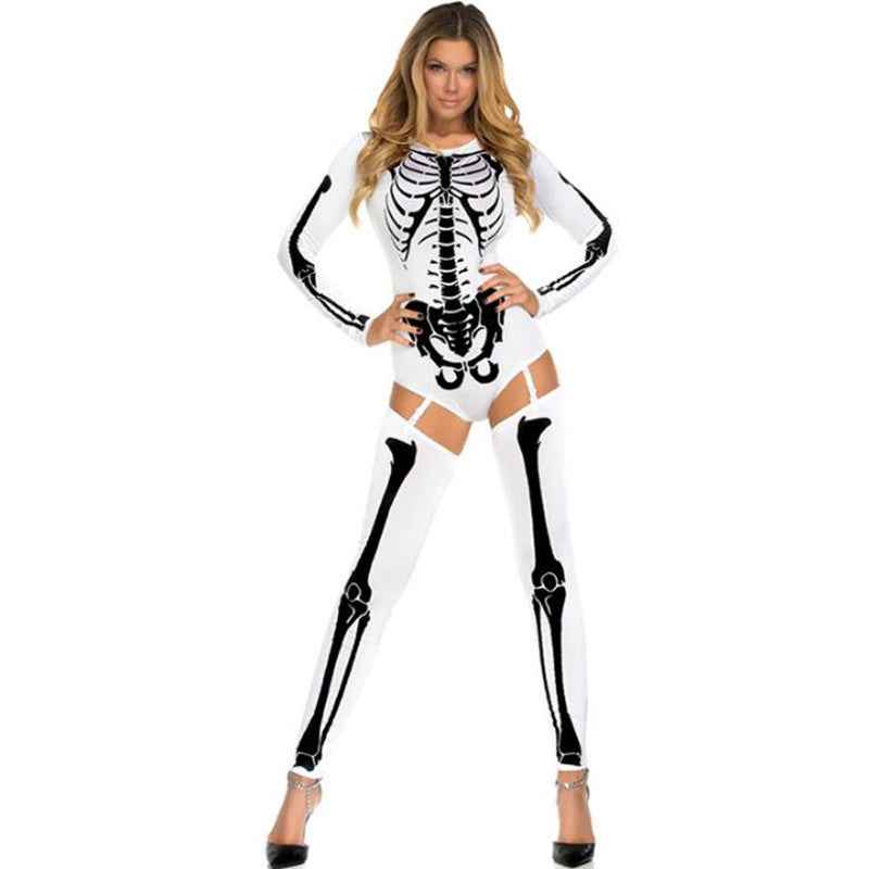 Halloween Skull Zombie Costume – Scary Skeleton Cosplay Outfit for Adults