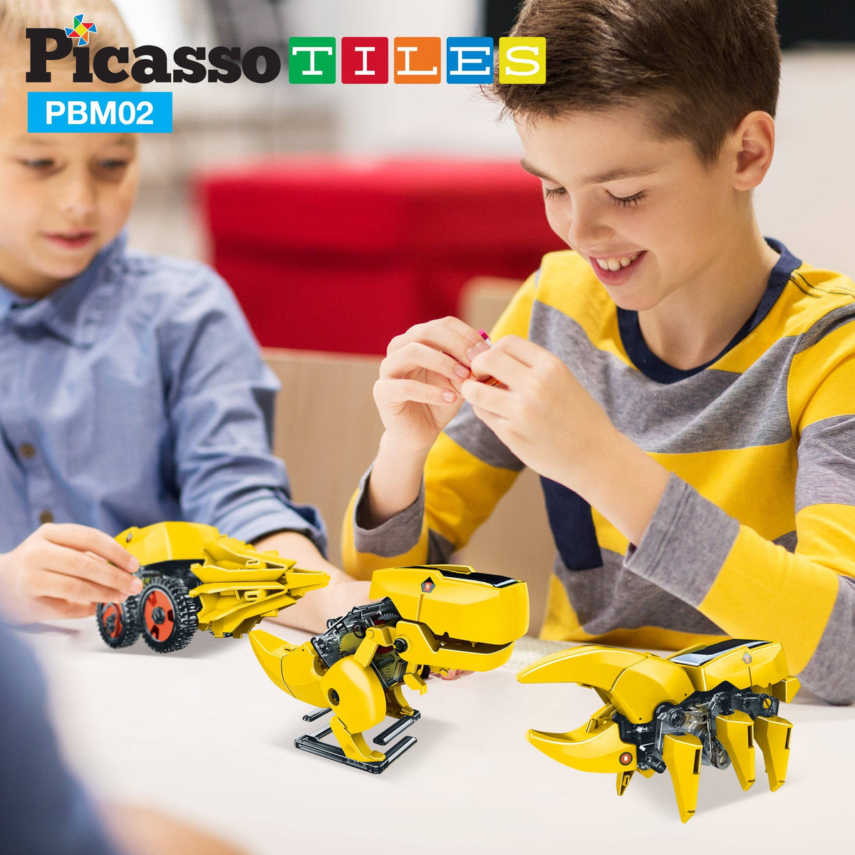 PicassoTiles - PicassoTiles 3-in-1 Solar Powered Dinosaur Robot Kit - Ages 5+