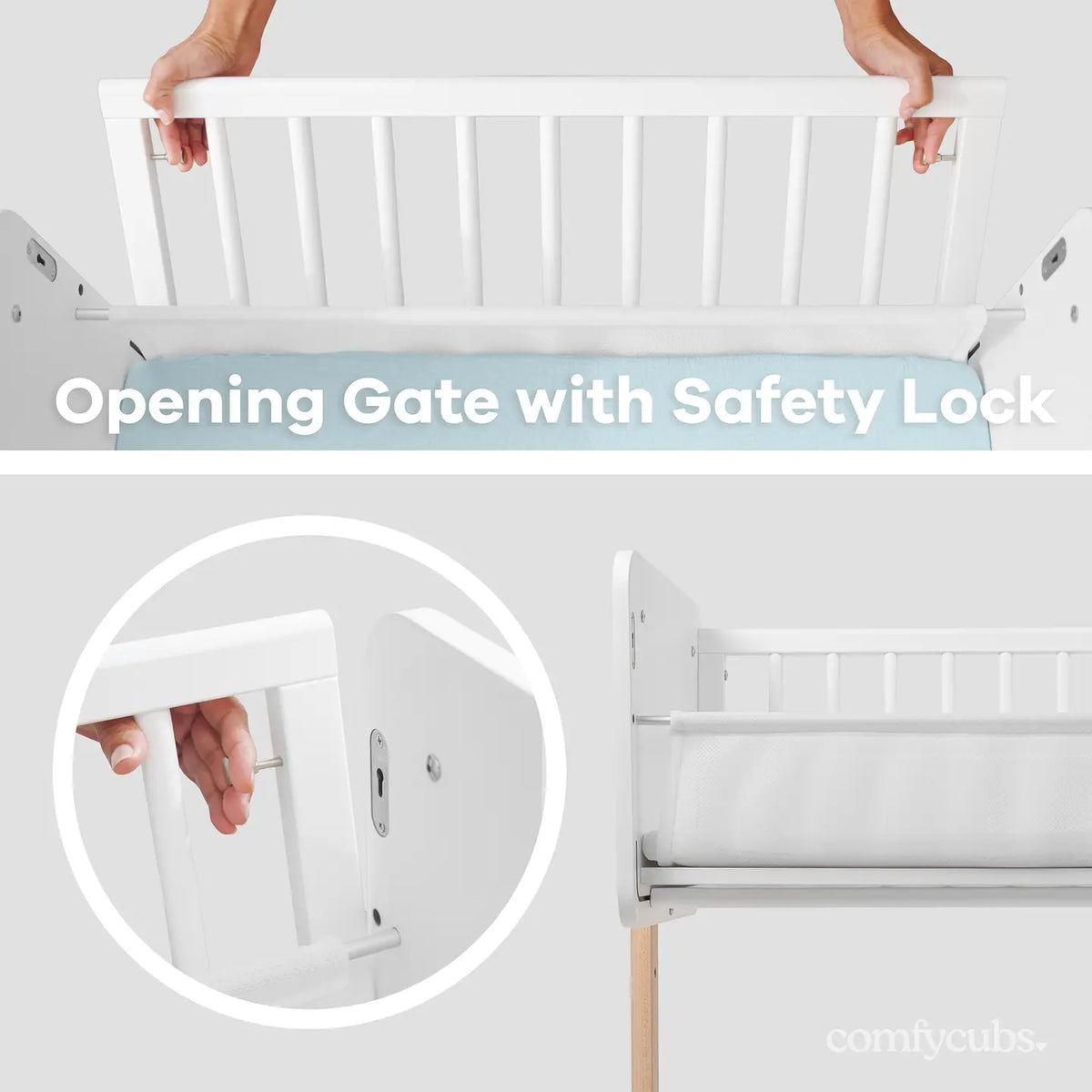 Wooden Bedside Bassinet Sleeper | Comfy Cubs