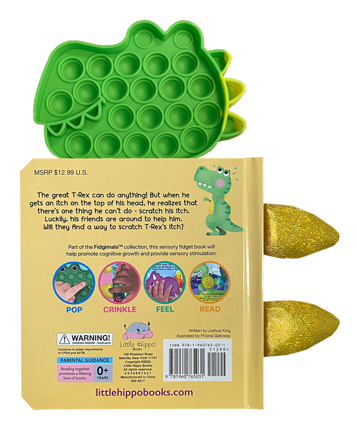 Little Hippo Books - Little T-Rex - Your Sensory Fidget Friend - Ages 1+