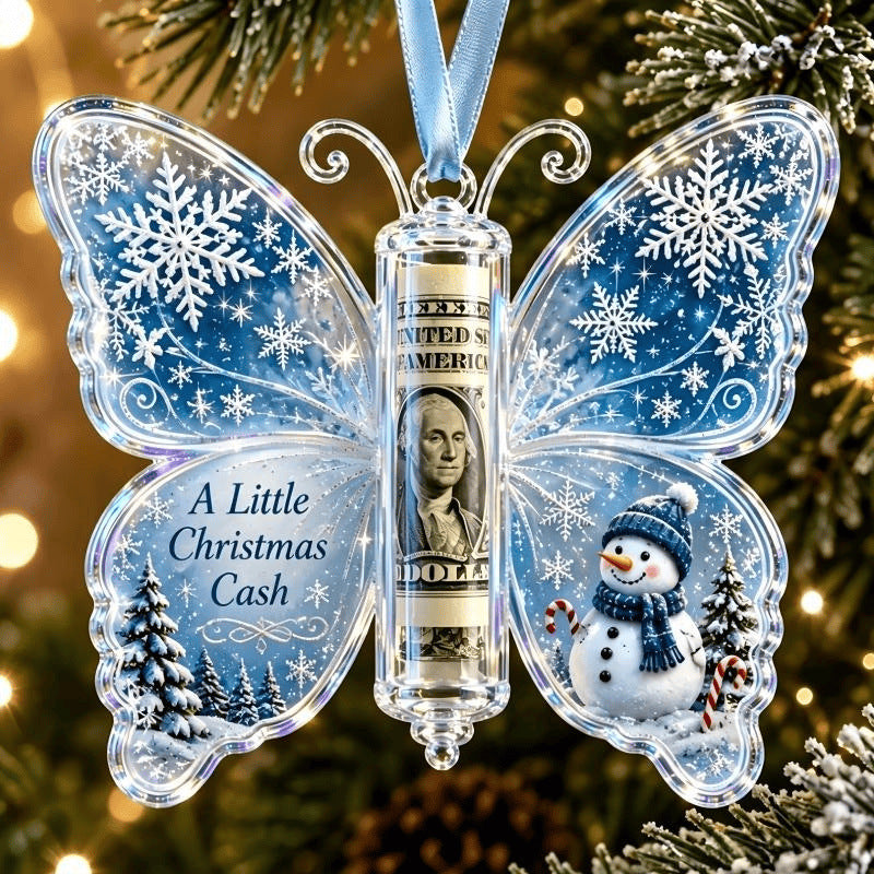 Christmas Butterfly Cash Gift Ornament