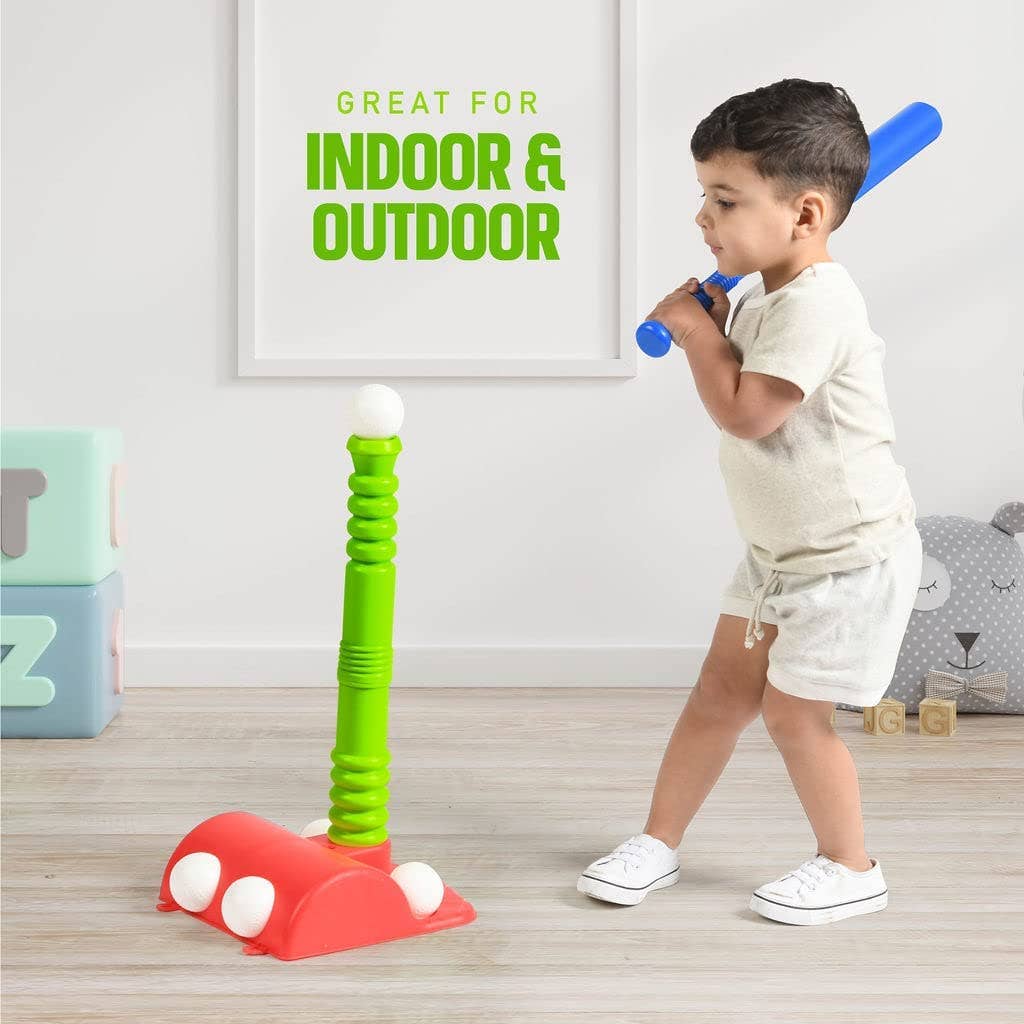 Play22 - T Ball Set with 20" Batting Tee and 8 Balls - Ages 3–5