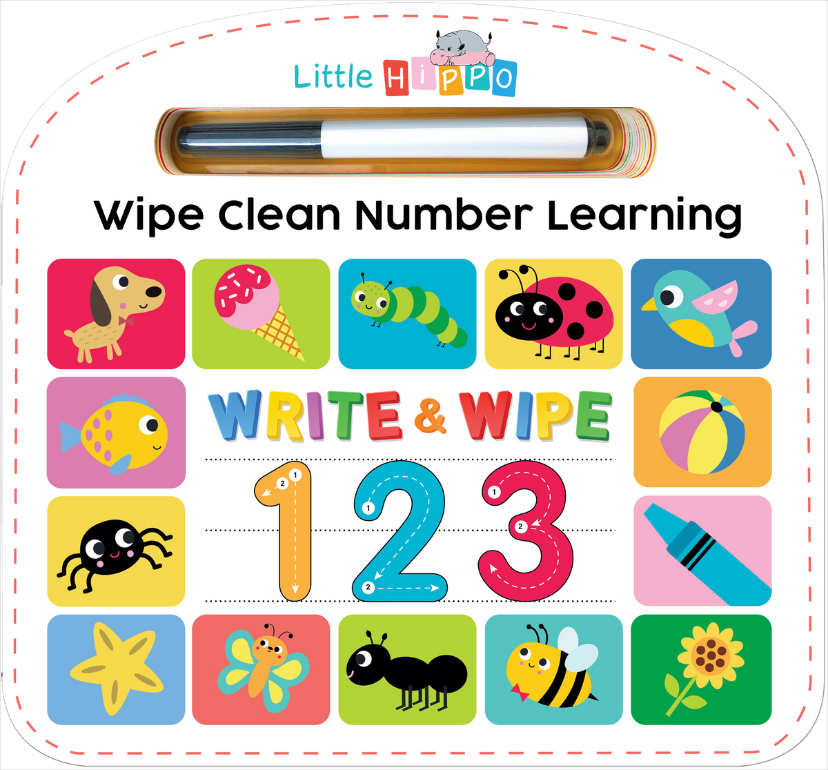 Little Hippo Books - Write & Wipe 123 - Illustrated - Ages 3+