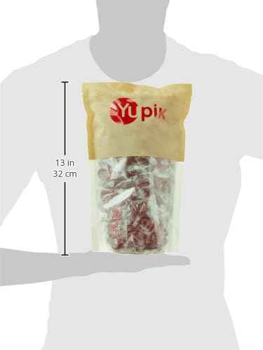 Yupik Original Barley Sugar Candies, 1 kg, 6 Count, Individually Wrapped Bright Red Hard Candies, Fat-Free, Low-Calorie, Perfect for Snacking, Gifting, & Halloween Treats