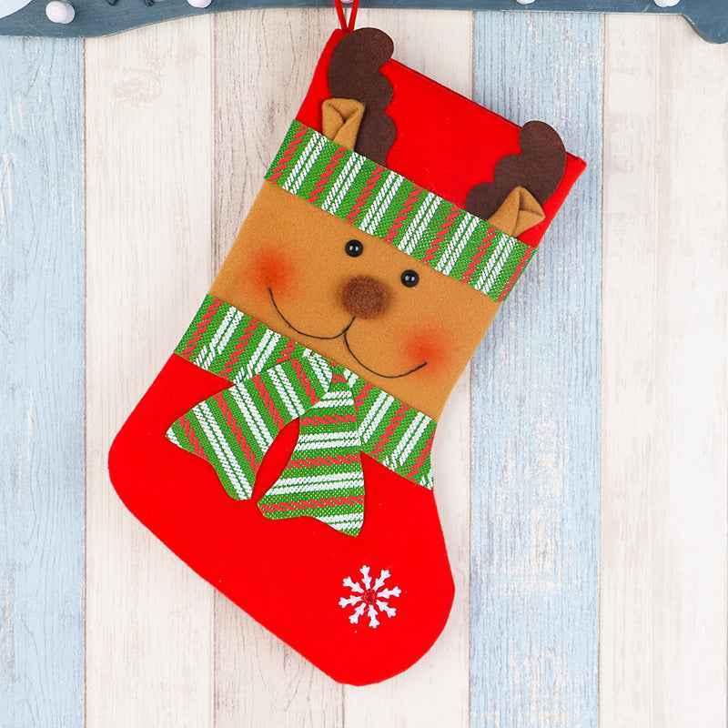 Christmas Gift Bag for Kids, Santa Stocking Sack with Holiday Designs