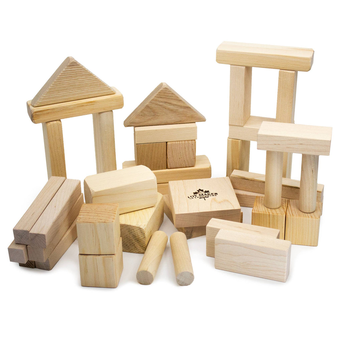Toy Maker of Lunenburg - Wood Building Blocks Set – 40 Pieces - Made In Canada - High Quality - Ages 2+