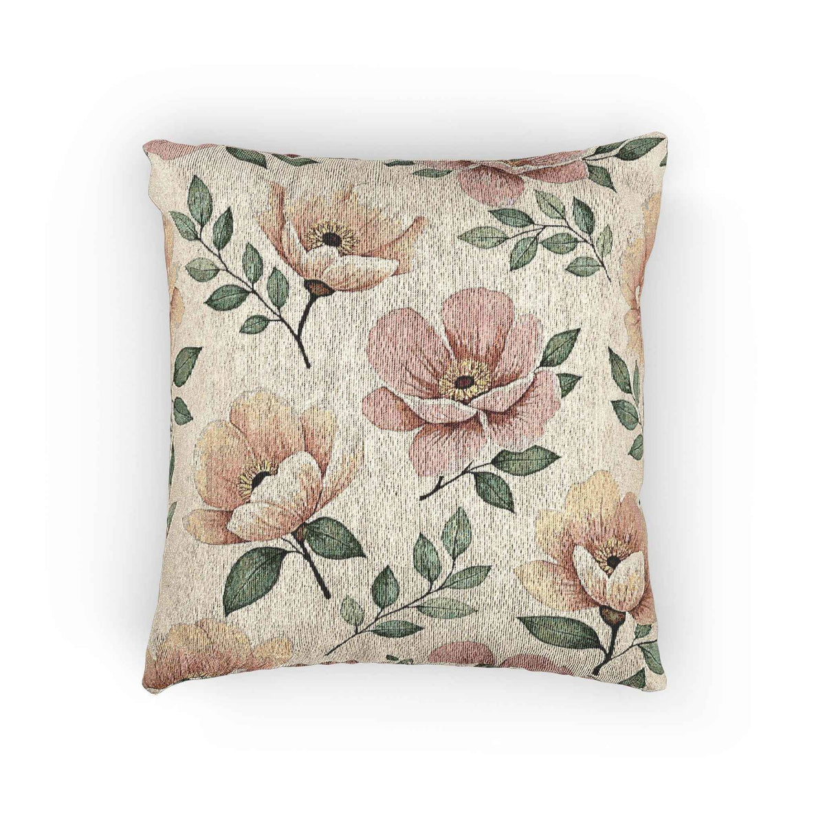 Elegant Watercolor Woven Pillow - Luxury Floral Living Room Accent