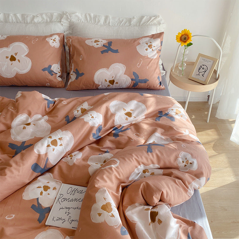 Small Floral Gentle Girl Heart Bedding Set Of Four