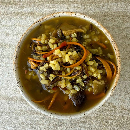FORAGER’S SOUP: WILD RICE AND MUSHROOMS