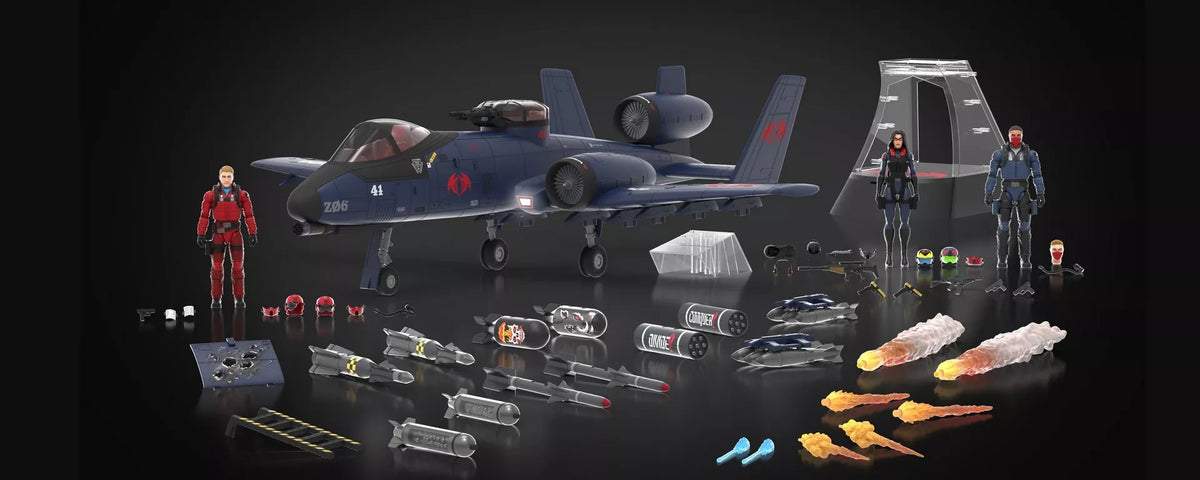 G.I. JOE CLASSIFIED SERIES COBRA RATTLER GROUND ATTACK JET - HASLAB with all the UNLOCKS