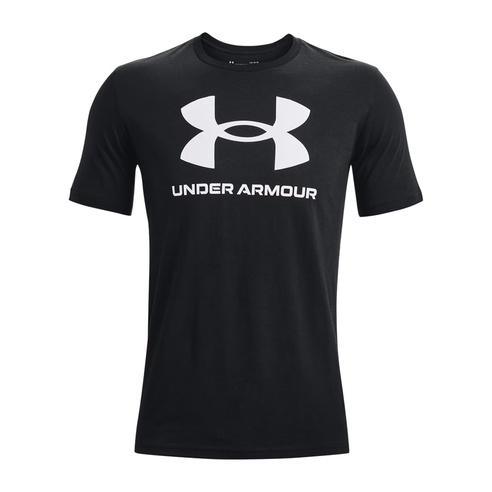 Under Armour Men's Sportstyle Logo Short Sleeve T Shirt, (001) Black / / White, Small 🍁 All In One Marketplace Canada
