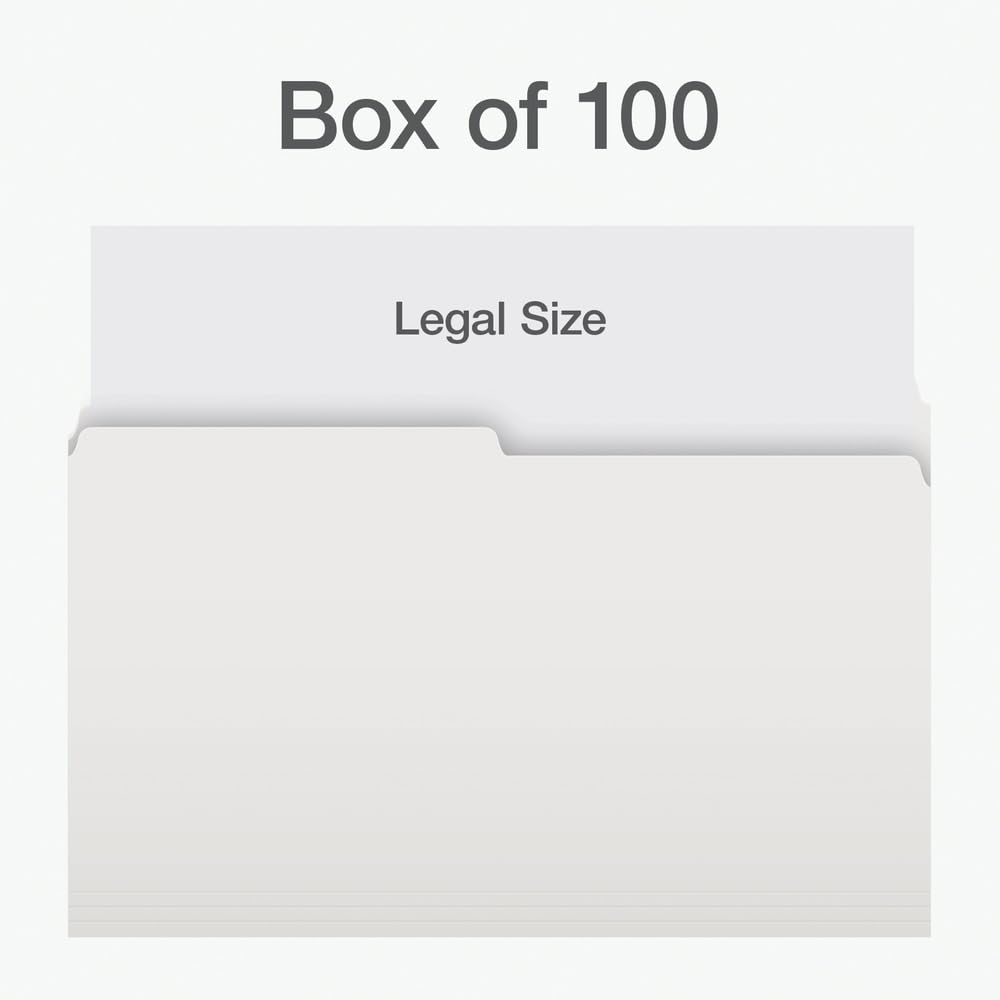 Pendaflex File Folders - Ivory/White Colour File Organizers, 1/2 Cut Tab, Legal Size, Durable Paper Stock, 100/Box, Ideal for Office, Home, and School Organization 🍁 All In One Marketplace Canada