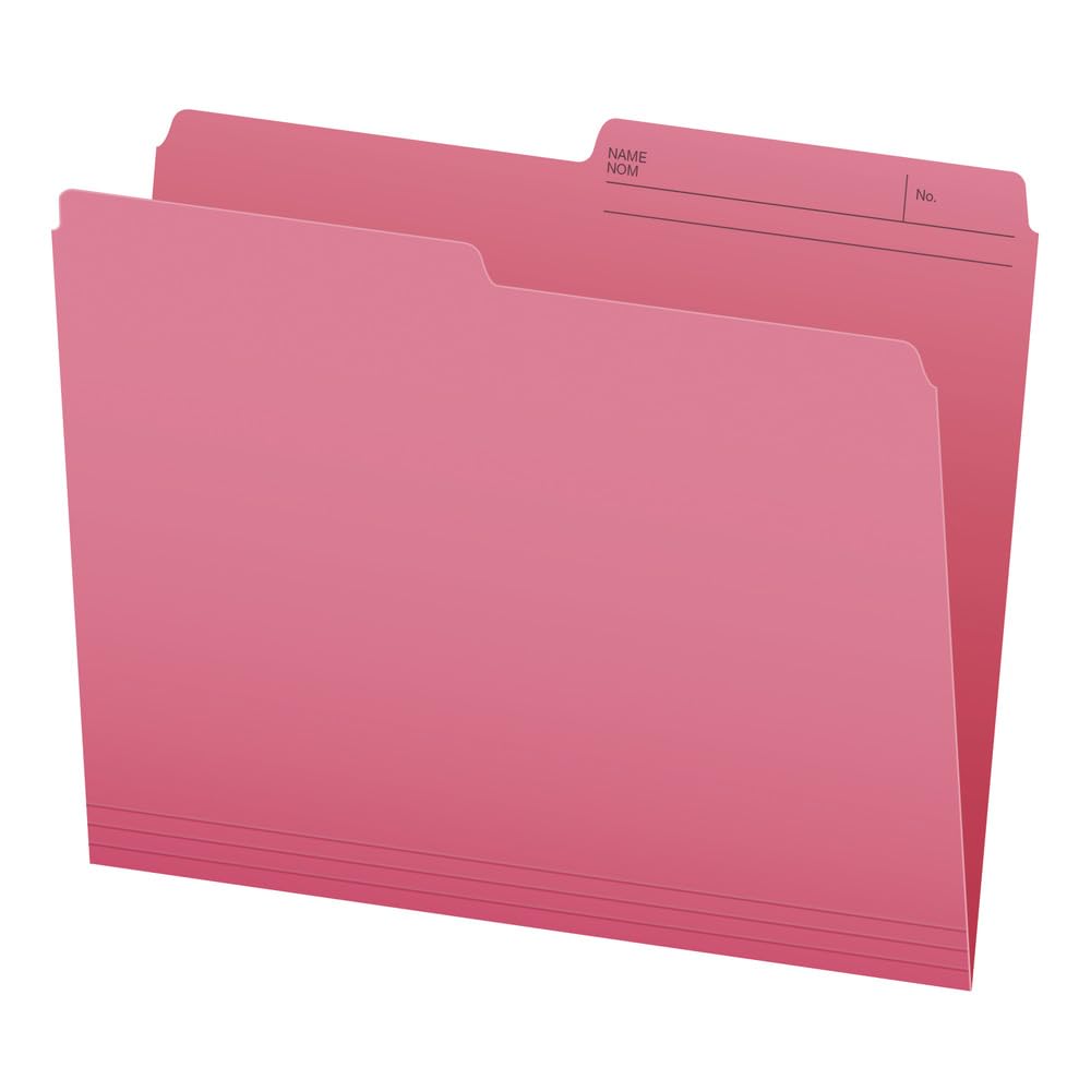 Pendaflex File Folders, 1/2 Cut Tab, Letter Size, Pink, Durable Paper Stock, 100/Box, Ideal for Office/Home/School File Organization, Made in Canada 🍁 All In One Marketplace Canada