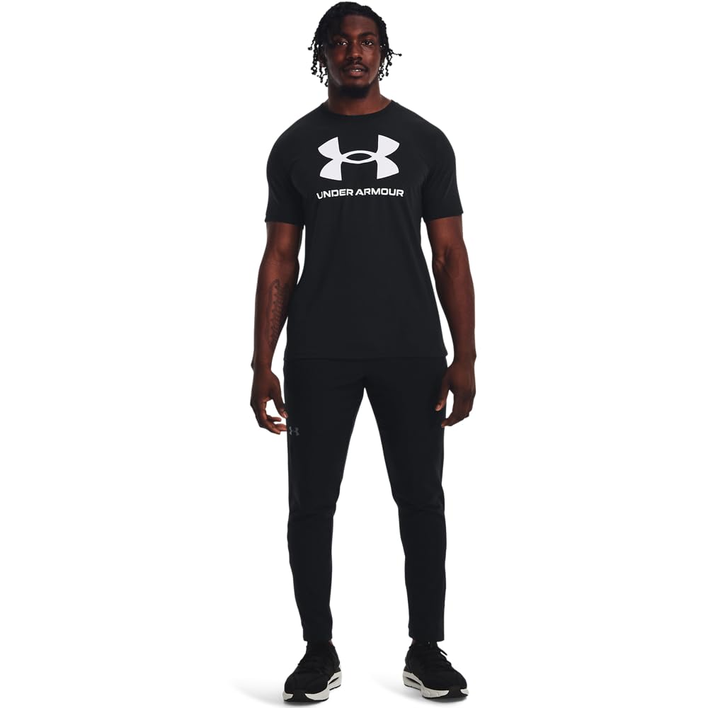 Under Armour Men's Sportstyle Logo Short Sleeve T Shirt, (001) Black / / White, Small 🍁 All In One Marketplace Canada