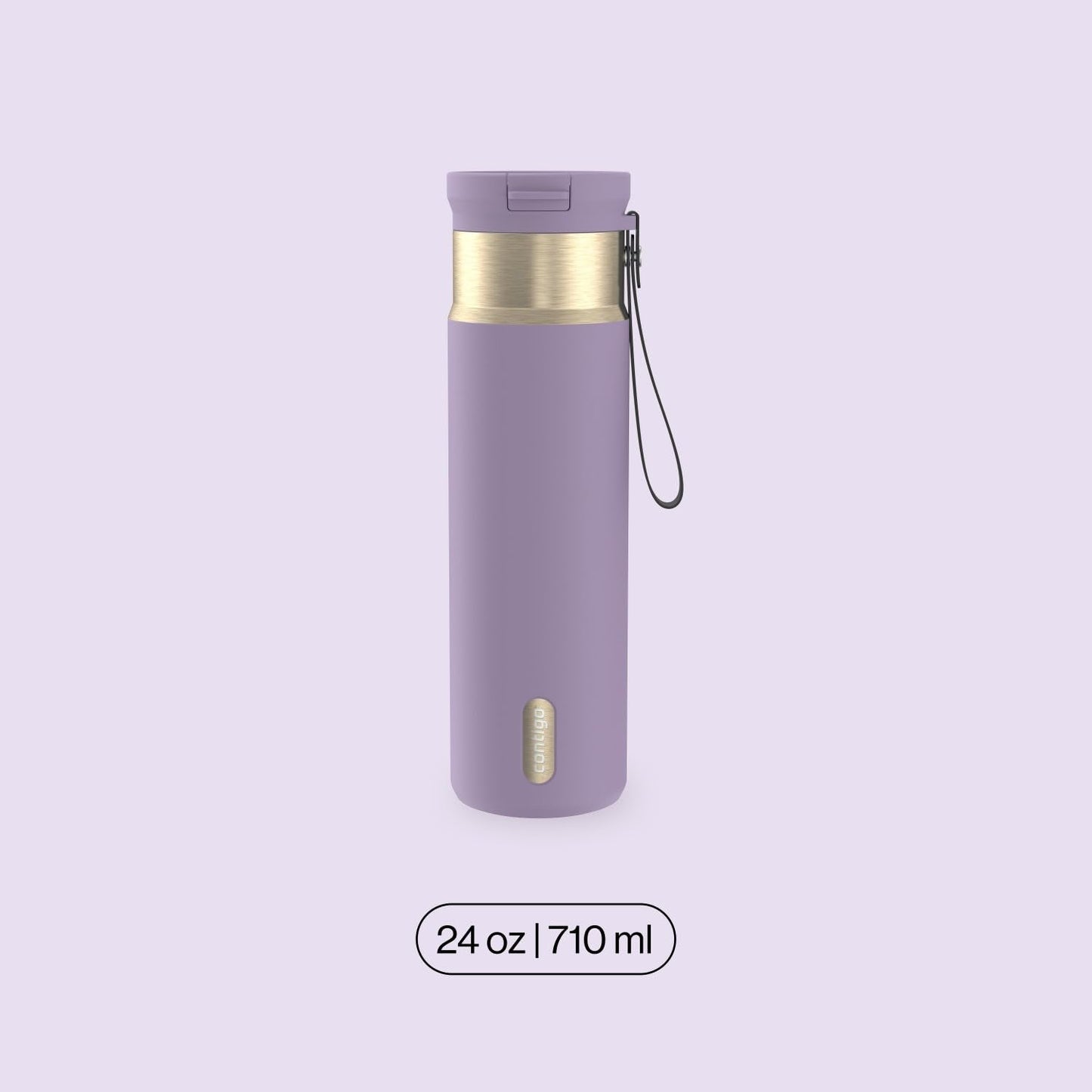 Contigo SnapSeal 24 oz Water Bottle w/Carry Strap & Reusable Straw | Vacuum-Insulated Stainless Steel for Hot & Cold Drinks | Spill-Proof Lid | BPA & Lead-Free | Dishwasher Safe 🍁 All In One Marketplace Canada