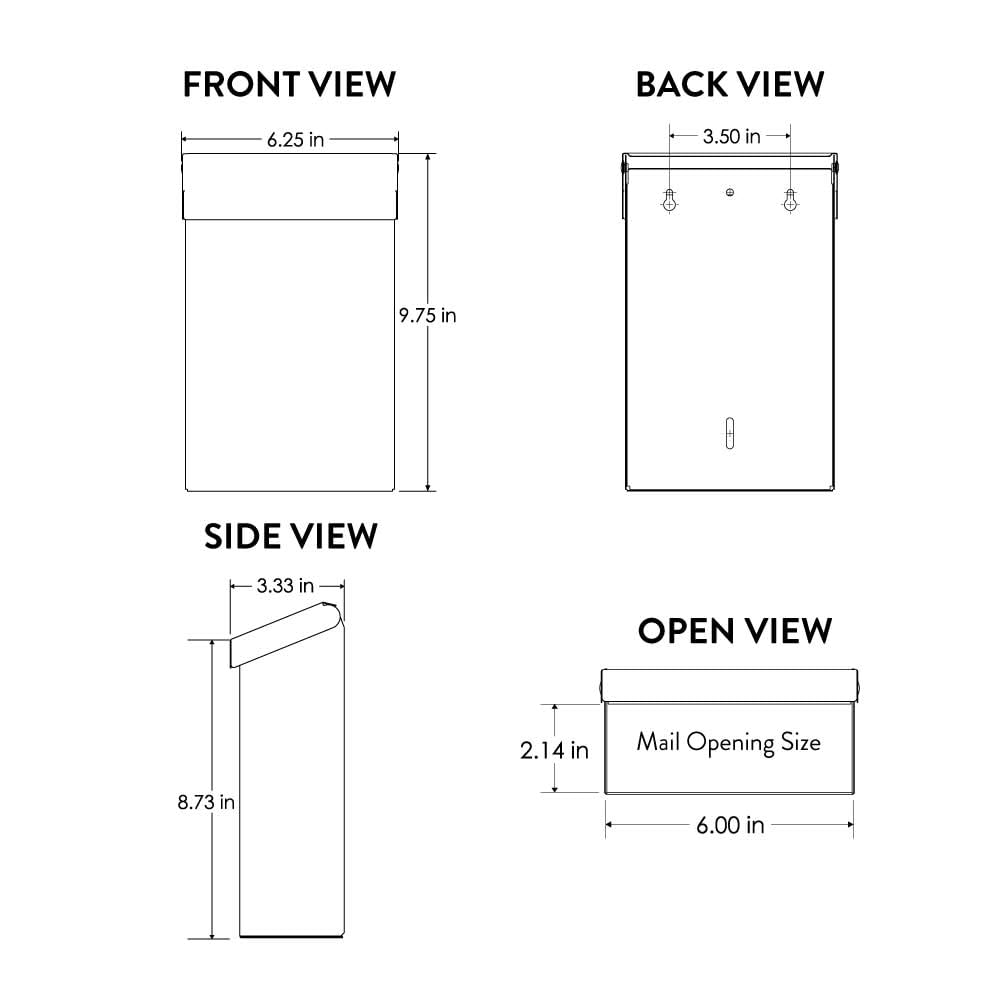 Architectural Mailboxes Modern Heritage Wall Mount Mailbox, Black, Small 🍁 All In One Marketplace Canada