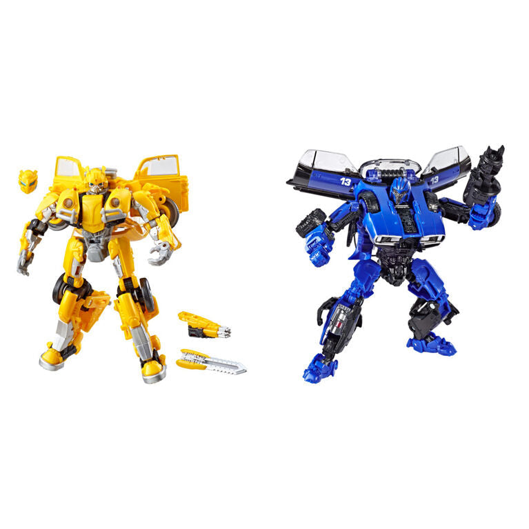 Transformers Toys Buzzworthy Bumblebee Studio Series Deluxe Class 18BB Bumblebee vs. 46BB Dropkick