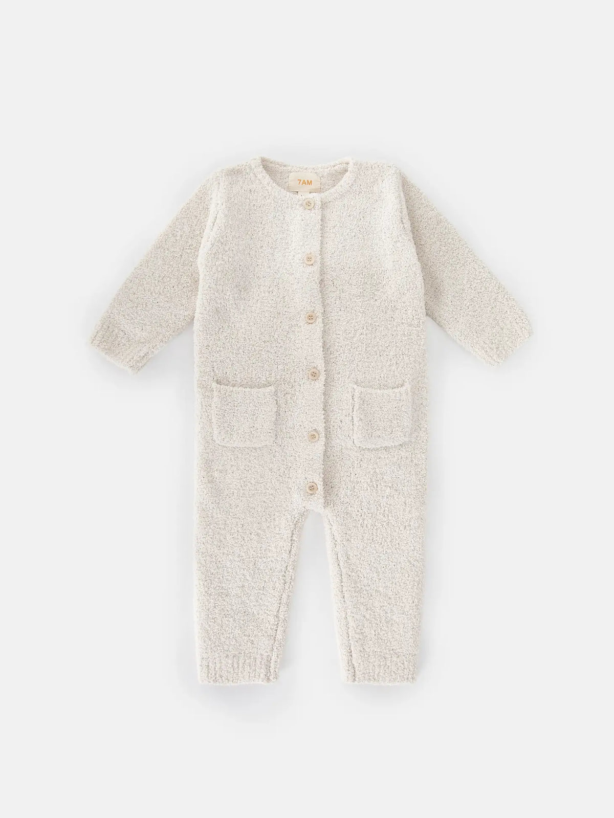 Long Sleeve Romper - Fuzzy | Ecru | 7AM