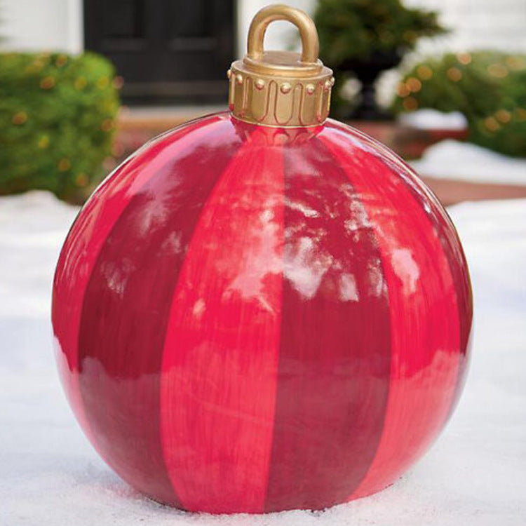 Giant Inflatable 60cm Christmas Ball Ornaments, Outdoor Waterproof PVC Ornament Ball, Holiday Decor, Pack Options
